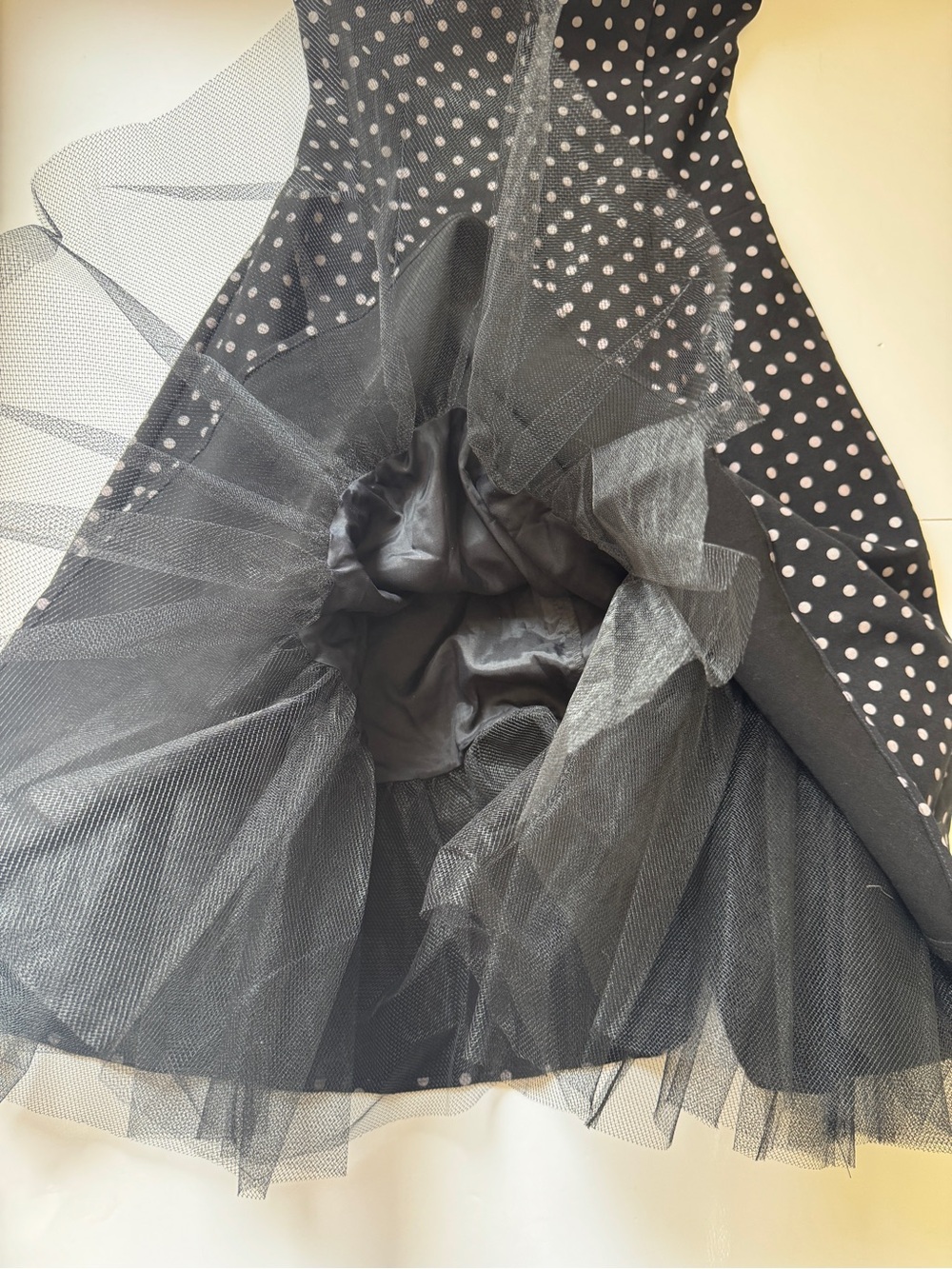 Be Smart Dress Polka Dot Crinoline Flair Retro Pin Up Black White Sz S - Picture 9 of 12